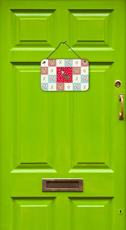 Caroline's Treasures CK5288DS812 Dutch Hook Bill Duck Love Wall or Door Hanging Prints, Red Aluminum Metal Sign Kitchen Wall Bar Bathroom Plaque Home Decor, 8x12, Multicolor