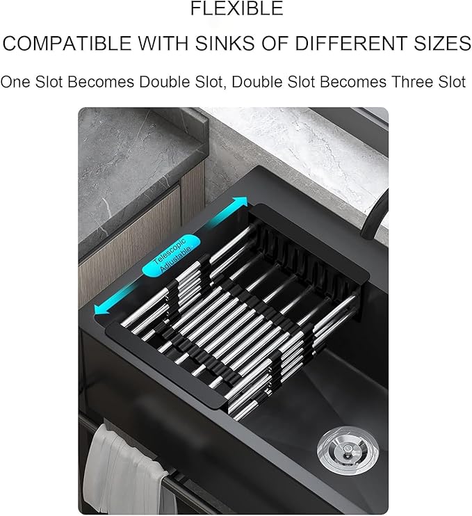 Commercial Kitchen Sink,Black Laundry Room Sink,Stainless Steel Stand Alone,Set with Drain Basket, Hot and Cold Tap,Adjustable Leg Height,for Restaurant,Room,Backyard,Garage