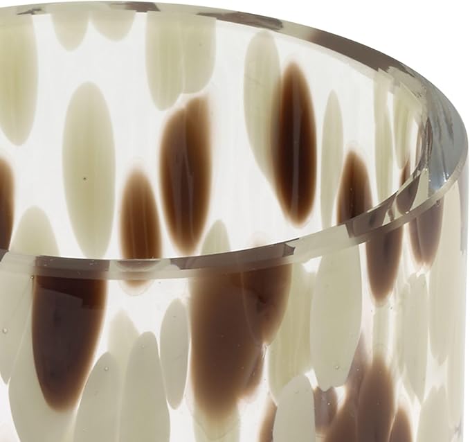 Nicole Miller – Tumbler, Weighted Glass with Animal Print Design, Modern Home Decor – Perfect for Holding Toothbrushes and Bathroom Essentials (Safari)
