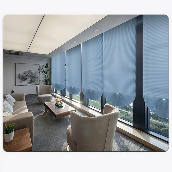 MALOKI Pleated Window Blinds,Temporary Blinds Cordless No Drill Paper Shades for Window Door Stick on No Screw Room Darkening Shades for Bedroom Bathroom Kitchen