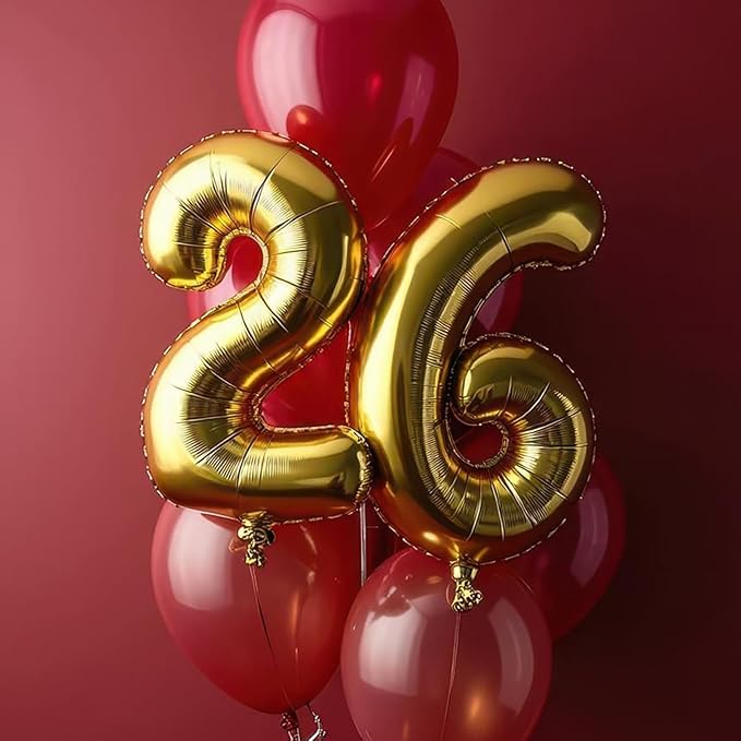 40 Inch 2026 Pack of 4 Gold Big Helium Foil Balloon Numbers Large Mylar Number for Christmas New Year's Eve Party Graduation Birthday