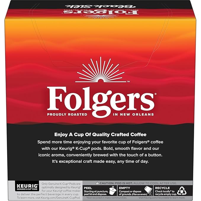 Folgers Black Silk, Dark Roast Coffee, Keurig K-Cup Pods, 32 Count Boxes (Pack of 4)