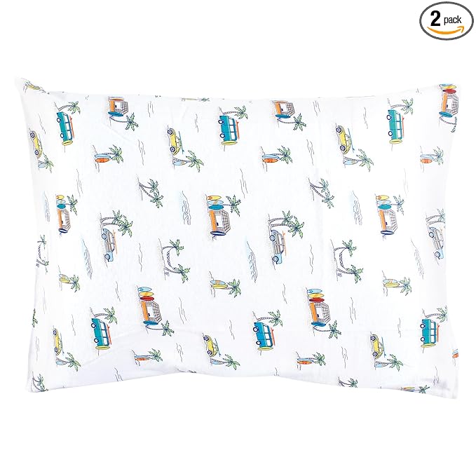 Hudson Baby Unisex Baby Cotton Toddler Pillow Case, Surfer Dude, One Size