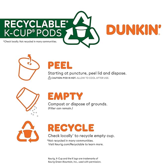 Dunkin' Turtle Love Flavored Coffee, 10 Count (Pack of 6) Keurig K-Cup Pods