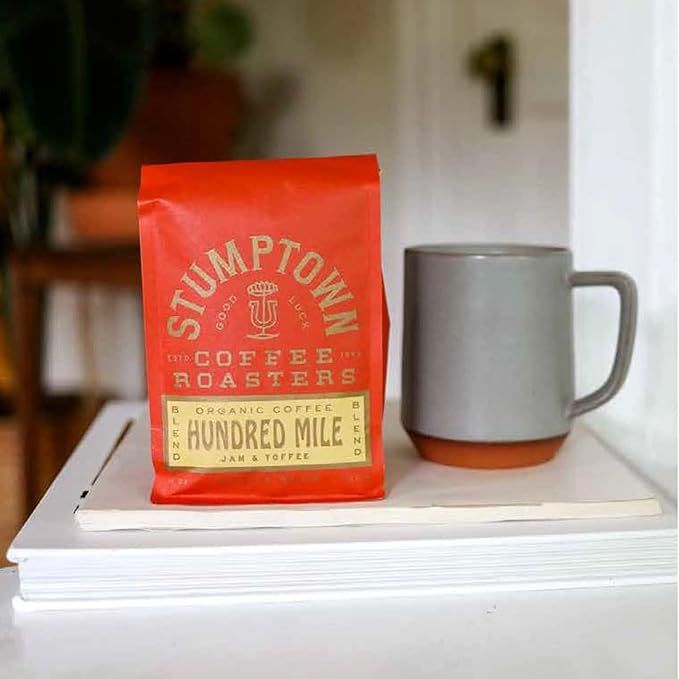 Stumptown Coffee Roasters, Medium Roast Organic Whole Bean Coffee - Hundred Mile 12 Ounce Bag with Flavor Notes of Jam and Toffee (Pack of 2)