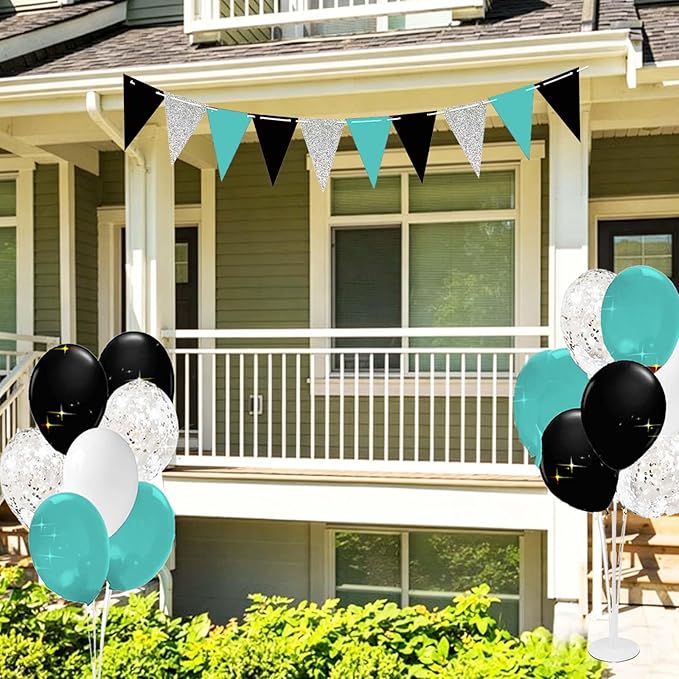 Graduation Decorations Teal Turquoise 2026/Teal Graduation Party Teal Black Balloons Table Centerpiece/Turquoise Birthday Decorations