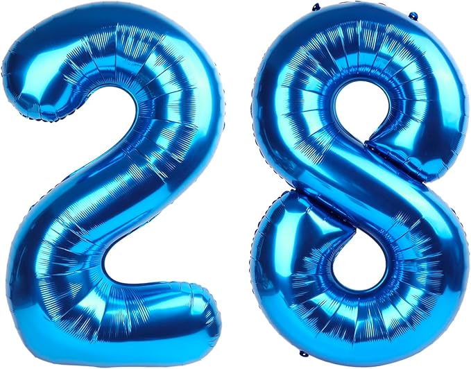 40 Inch Birthday Balloons 28 Number Baloons for Happy Birthday Decorations Supplies, Dark Blue Balloons for Celebration Party, Graduation, Photo Prop