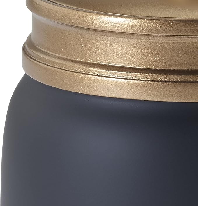 Avanti Linens - Covered Jar, Guest Bathroom Essentials, Modern Home Decor (Memphis Collection), Black