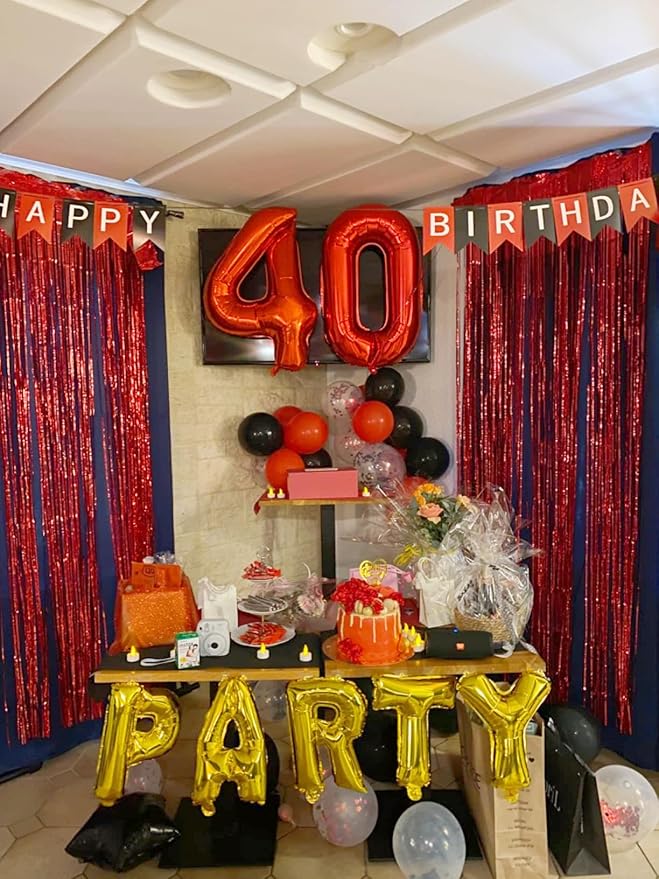 12 Balloons Number, Number 21 Balloons, 12th Red Birthday for Girl Boys, 40 In Big 21st for Engagement, Wedding, Celebration Party, Graduations, Photo Shoot