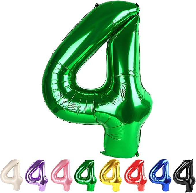 Numbers 4 Balloons Dark Green Party Decorations for Women Men, 40 In Big Four Balloons for Engagement, Wedding, Celebration Party, Graduations, Photo Shoot