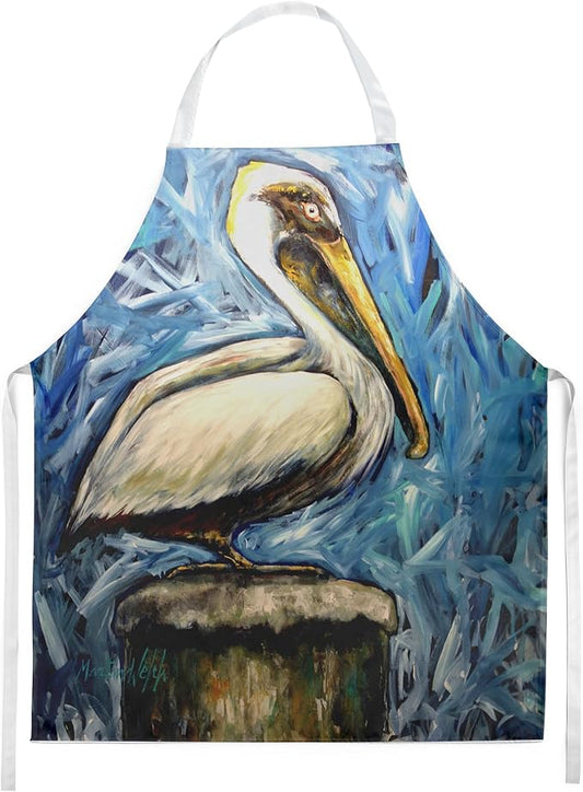Caroline's Treasures Pelican Blues Apron Cooking Kitchen Server Baking Crafts Gardening for Adult Women Men, Unisex, Large, Multicolor