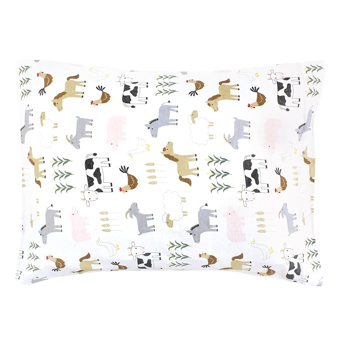 Hudson Baby Unisex Baby Cotton Toddler Pillow Case, Cute Farm, One Size
