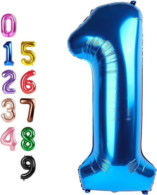 Balloons 1 Number for First Birthday, Balloon Numbers 40 Inch, Dark Blue for Baby Shower, Big Baloon for 1 11 12 13 16 18 21 Birthday Wedding Anniversaries Party
