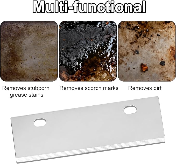 8pcs Grill Scraper Replacement Blades, 15.1x4.4cm/5.94x1.73in Stainless Steel Blades Griddle Cleaning Kit Tool for Griddle & BBQ Grill Scraper