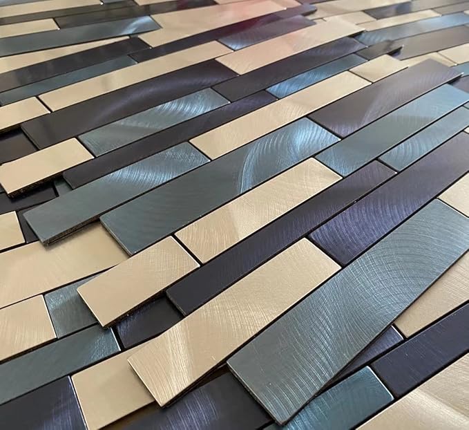 Weimeisc 10 Sheets Peel and Stick Backsplash Tile for Kitchen, Self-Adhesive Mosaic Tile, Stick on Bathroom Vanities，Fireplace Décor, Laundry Table(11.25" X 12.7") (Blue Series)