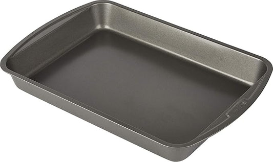Goodcook 04048 Metal Utensil Nonstick Roast Pan, Easy Clean Dishwasher Safe, 11.5 Inch x 15.5, Silver