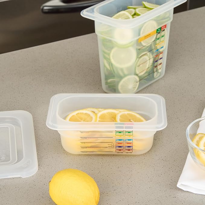 Restaurantware Food Storage Container 10 Pack of 6.8 x 4.2 x 2.5 Inches Plastic Stackable Storage Box White Reusable Label Container Dishwasher Safe For Restaurants And Kitchens