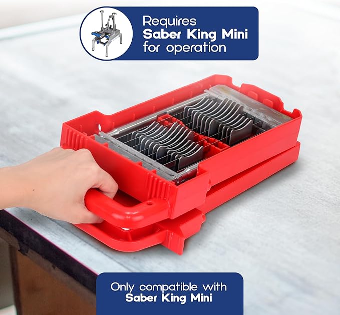 Prince Castle Saber King Red Tomato Blade & Pusher Set - 3/16" Slices, for 4 Tomatoes - Vegetable Chopper and Kitchen Chopper Replacement Blade, Tomato Slicer Commercial Tool