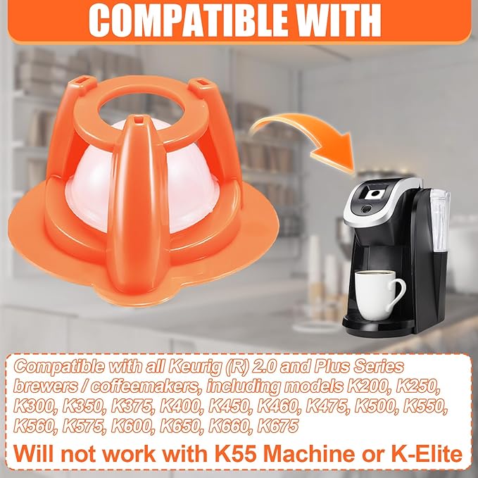 2 Pack Needle Cleaning Tools Compatible With Keurig 2.0 Coffeemakers No More Coffee Grounds Left In Coffee Or Semi-Finished Coffee(Orange)