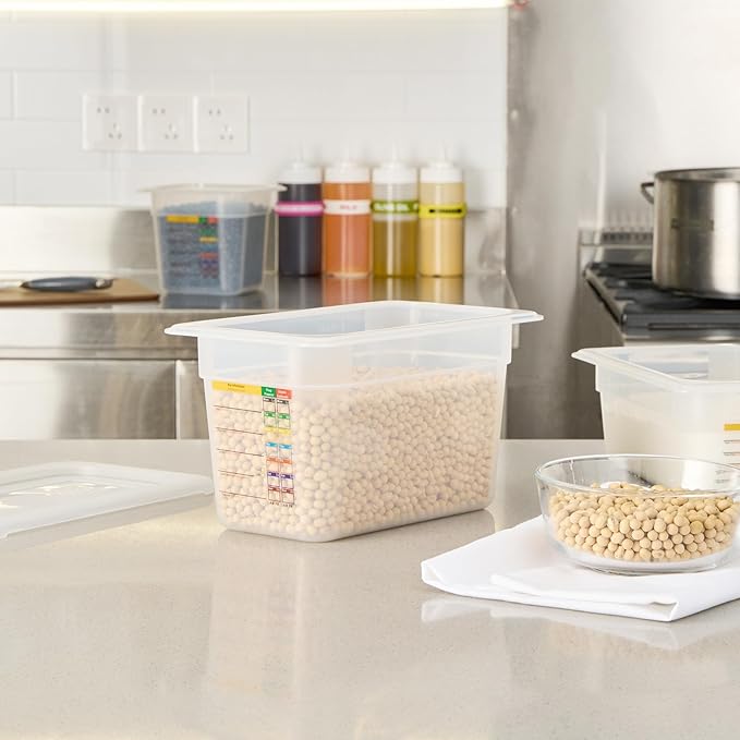 Restaurantware Food Storage Container 10 Pack of 10.3 x 6.2 x 5.9 Inches Plastic Stackable Storage Box White Reusable Label Container Dishwasher Safe For Restaurants And Kitchens
