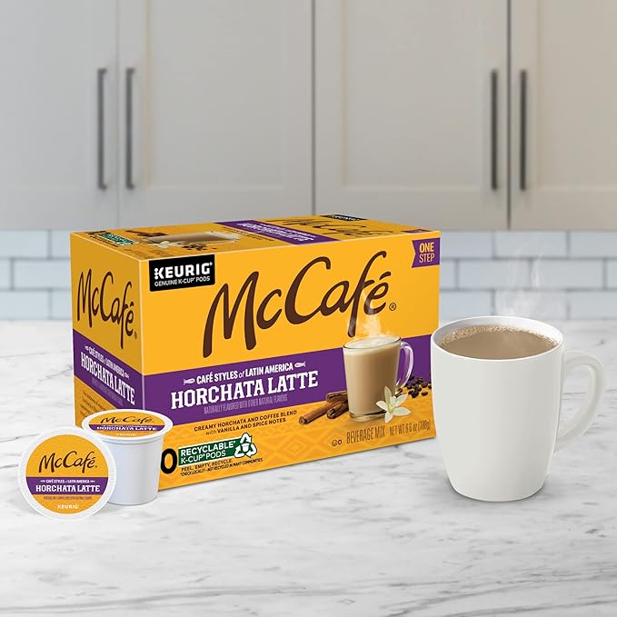 McCafe Cafe Styles of Latin America Horchata Latte, Keurig Single Serve K-Cup Coffee Pods, 10 Count (Pack of 6)