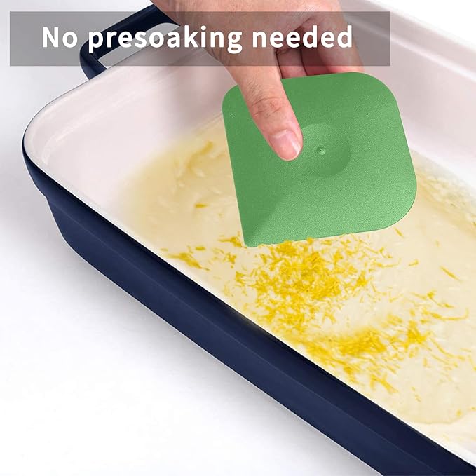 Herda Pan Scraper Pot Scraper Plastic Kitchen Scraper Tool, 5pcs Food Scraper Dish Scraper Hard Nylon Platic Cleaning Scraper Tool for Kitchen Pan, Pot, Cast Iron (Green)