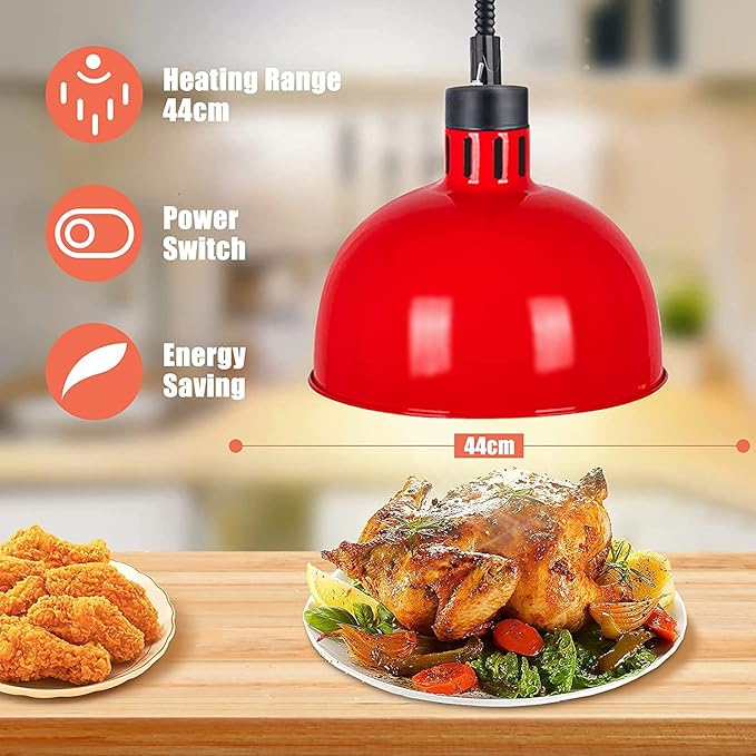 Food Heating lamp Commercial, Hanging Food Heater lamp, Suitable for Buffet Professional Kitchen Heating Equipment, Suitable for Buffet Food Court Restaurants, Restaurant Equipment (Blue)