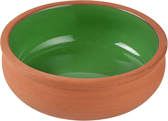 Restaurantware Terracotta Cazuela Bowls 2 Pack of 7 oz Durable Rustic Serving Dish Glazed Oven-Safe Bowl Freezer-Safe Tapas Dish Microwave-Safe Dishwasher-Safe