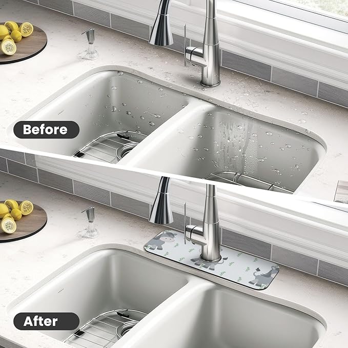 Smiling Donkey Printed Faucet Absorbent mat, Suitable for bathrooms, Kitchens, and Other Sink Areas.