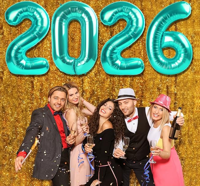 Teal 2026 Number Balloon, Teal Number Balloons 40 Inch, 2026 Balloon Birthday Decorations, 2026 Birthday Party Supplies, 2026 Graduation Party Favors, Class of 2026 Decorations