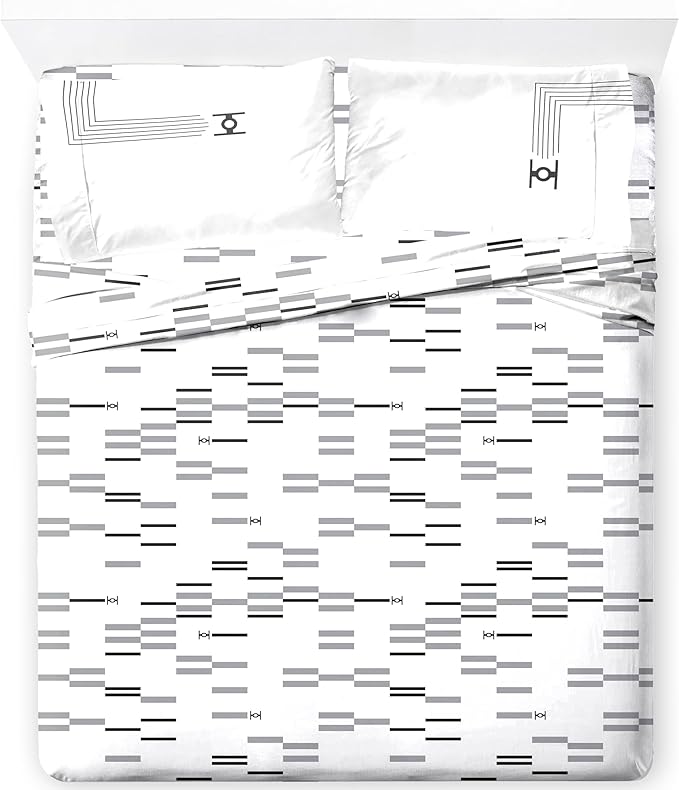 Jay Franco Sheet Set with Fitted, Flat Sheets & Pillow Cover - Ultra-Soft Bedding with Pillowcase for Room Decor, White - Star Wars, 4 Piece Full