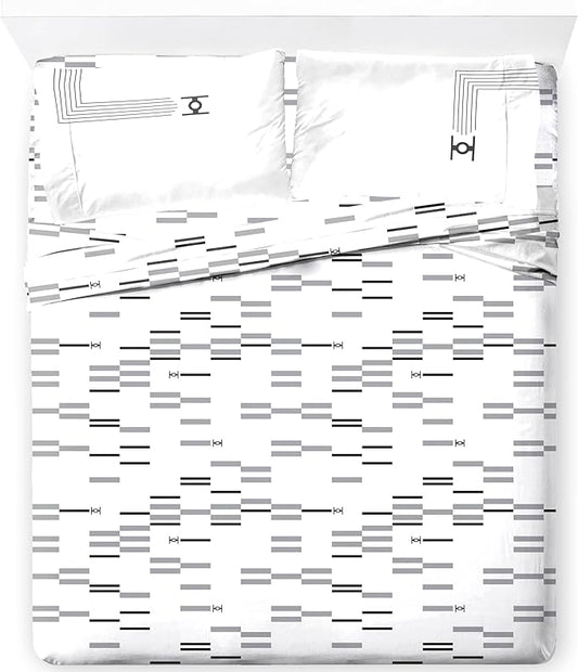 Jay Franco Sheet Set with Fitted, Flat Sheets & Pillow Cover - Ultra-Soft Bedding with Pillowcase for Room Decor, White - Star Wars, 4 Piece Full