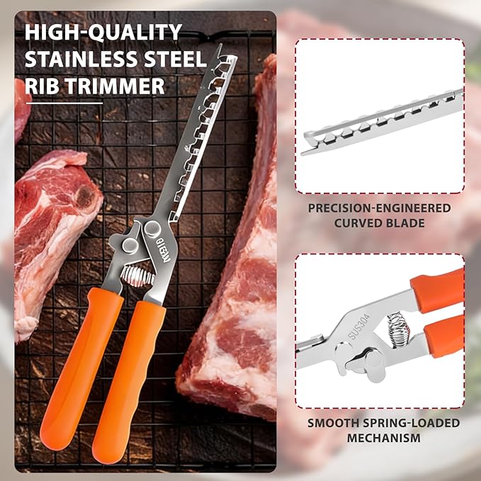 Rib Membrane Removal Tool - High Duty Premium Stainless Steel BBQ Prep Kit for Effortless Grilling, Membrane Remover for Ribs