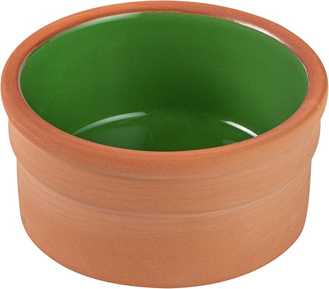 Restaurantware Terracotta Cazuela Bowls 2 Pack of 5 oz Durable Rustic Serving Dish Glazed Oven-Safe Bowl Freezer-Safe Tapas Dish Microwave-Safe Dishwasher-Safe