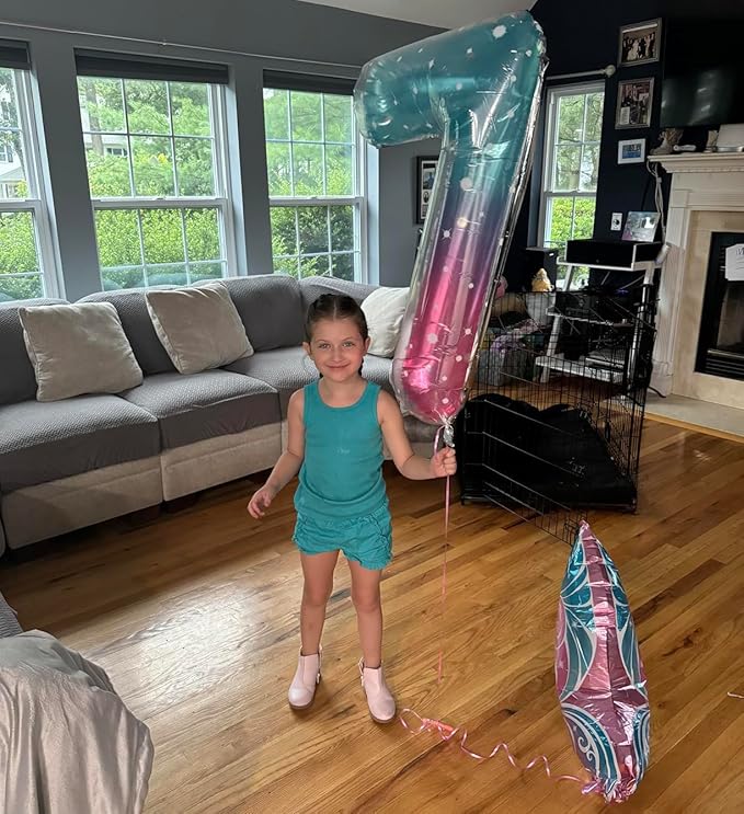 2 Numbers Balloon 40 Inch Pink Purple Blue Two Balloon Number Birthday Decor, 2nd 12 21st Party Celebration Decorations Graduations Wedding Baby Shower