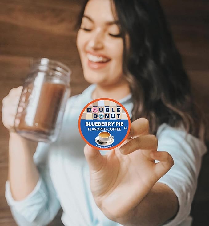 Double Donut Coffee Variety Pack - Recyclable Single Serve Flavored Coffee Pods, 24 Count for Keurig K-Cup Coffee Makers