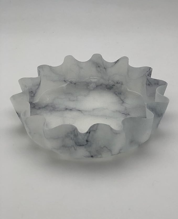 Andreas Silicone LP5-387 White Marble 5" Lillie Pad