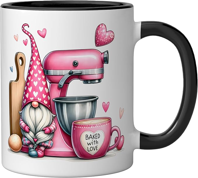 Baker Cute Baking Pastry Chef Bake Love Bakery Owner Ceramic Mug, Black/White