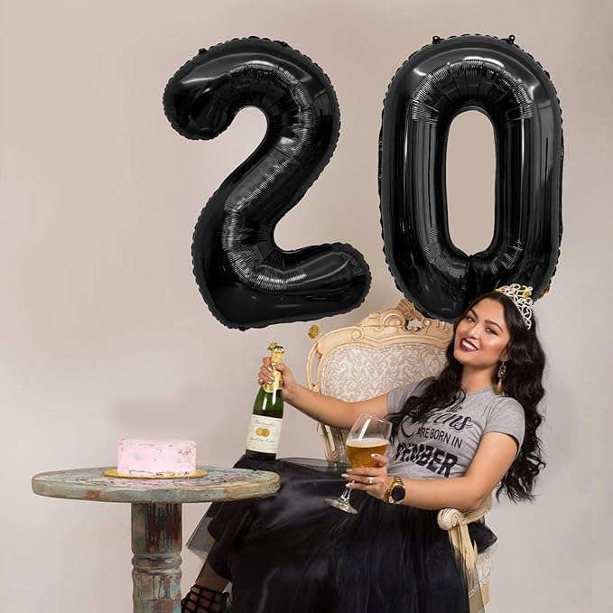 2026 Balloons 40 Inch Black 2026 Balloon Numbers 2026 Foil Balloon 2026 Decorations Graduation Balloons 20 22 26 60 62 Balloon Numbers for New Year Birthday Anniversary Decorations