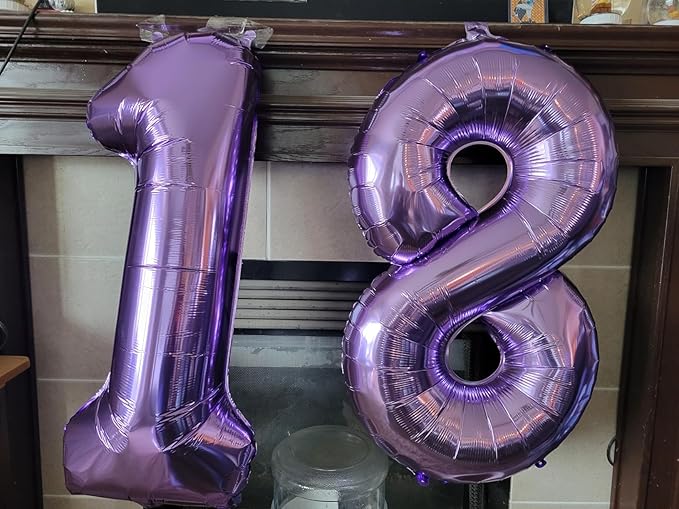 10 Balloons Number, 10th Birthday Decorations for Girl Boys, Purple Birthdays Balloons 40 In for Engagement, Wedding, Celebration Party, Graduations, Photo Shoot