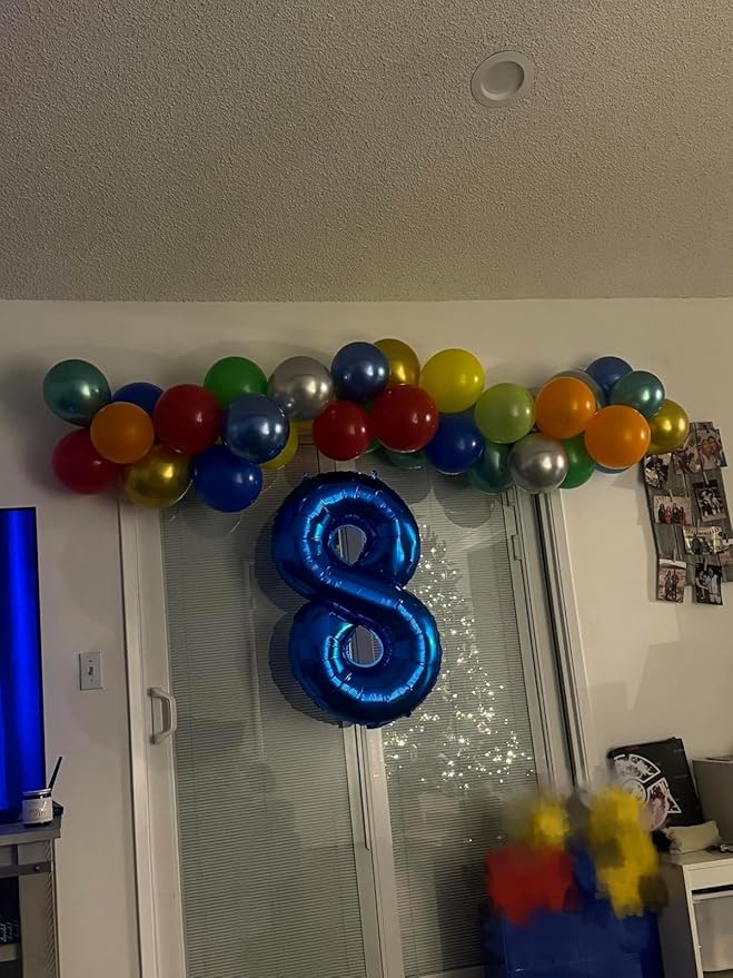Numbers Eight Balloon 40 Inch, Dark Blue Birthday Decorations For Women Men, Number Balloons for 8, 18, 28 Wedding, Anniversaries, Celebration, Graduation