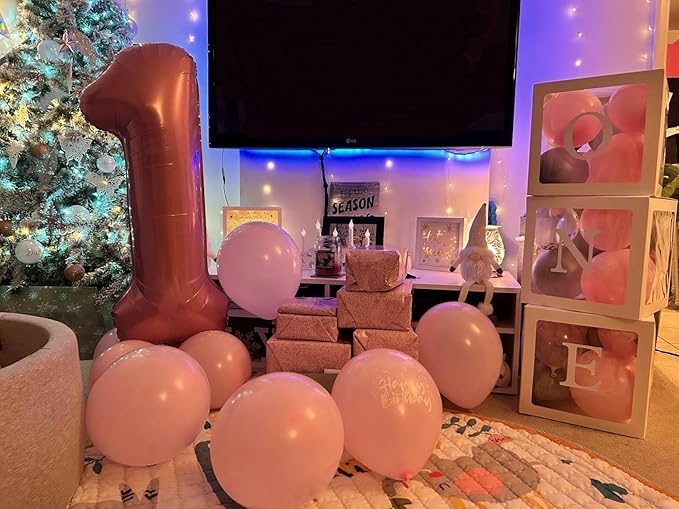 Number Balloons 40 Inch, Big 10 Balloon, Pearl Pink Number 10 Balloon for 10th 100 Birthday Wedding Anniversaries Game Competition Party Balloons Decorations