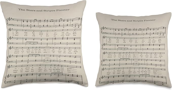 The Stars and Stripes Forever Sheet Music Notation Throw Pillow