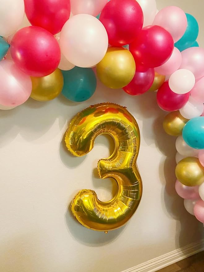 Number Balloons 1, 40 Inch Ballons for Girl Boy 1st 1 11 21 Birthday Decorations Wedding Baby Shower Photo Shoot, Gold One Balloons