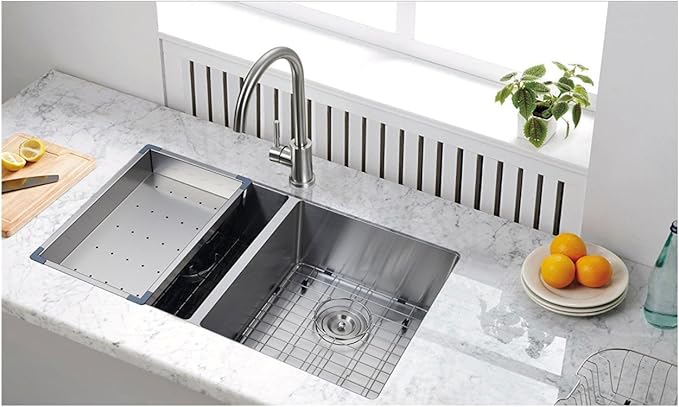 Starstar 18.875" Stainless Steel Colander For Kitchen Sink