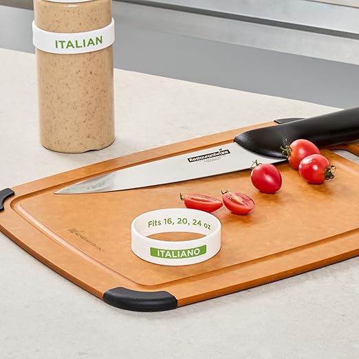 Restaurantware Silicone Squeeze Bottle Band 10 Count 2.75 Inch Dishwasher Safe Condiment Identification Band, Italian White Non-Slip Label Band for Condiment Labeling at Restaurants, Food Trucks