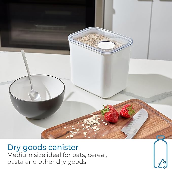 iDesign Small Airtight Kitchen Canister with Removable Pour Cap - Set of 4 - White