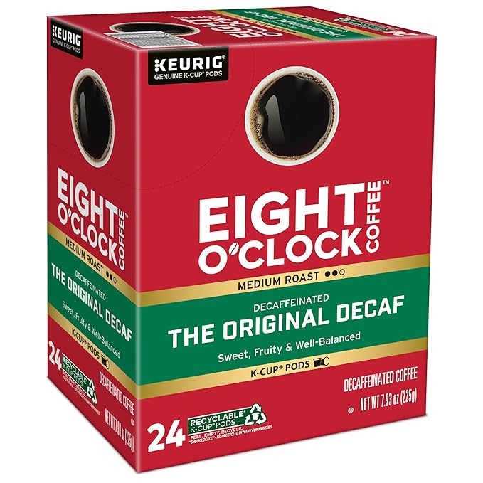 Eight O'Clock Coffee The Original Decaf, Single-Serve K-Cup Pods, Medium Roast, 96 Count
