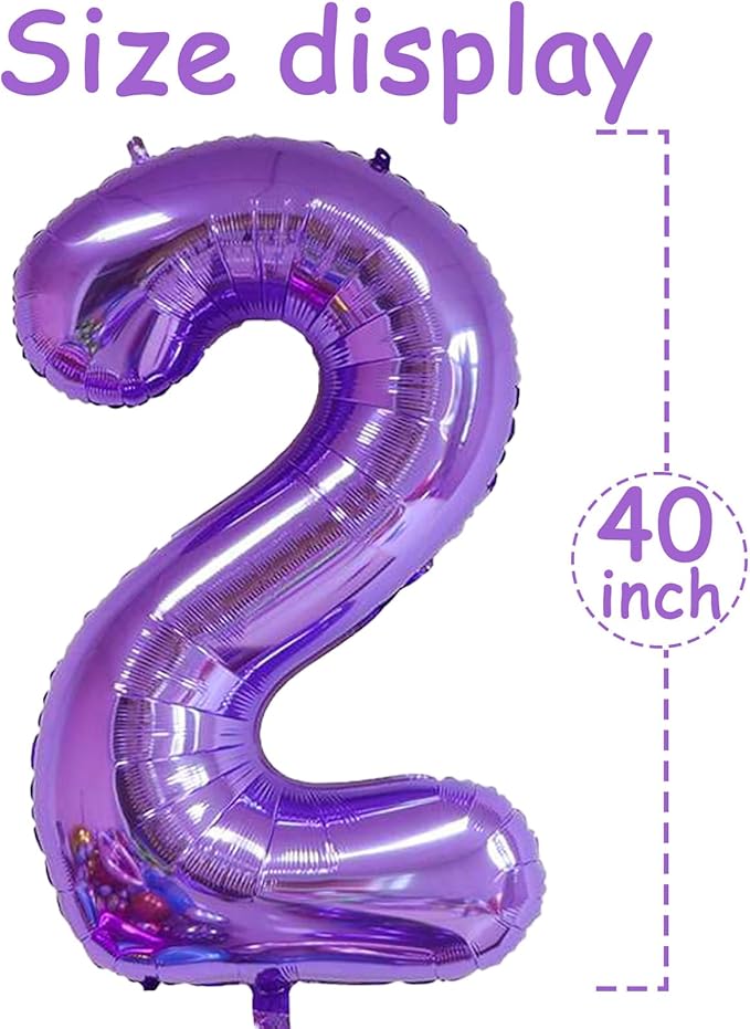 Huge Purple 2026 New Year Balloons 40 Inch 2026 Purple Mylar Foil Helium Number Balloons 2026 Christmas New Year Eve Graduation Party Decorations Supplies