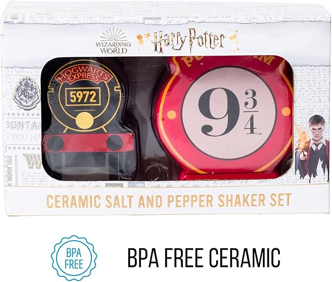 Silver Buffalo Harry Potter Hogwarts Express Platform 9 3/4 Ceramic Salt and Pepper Shaker